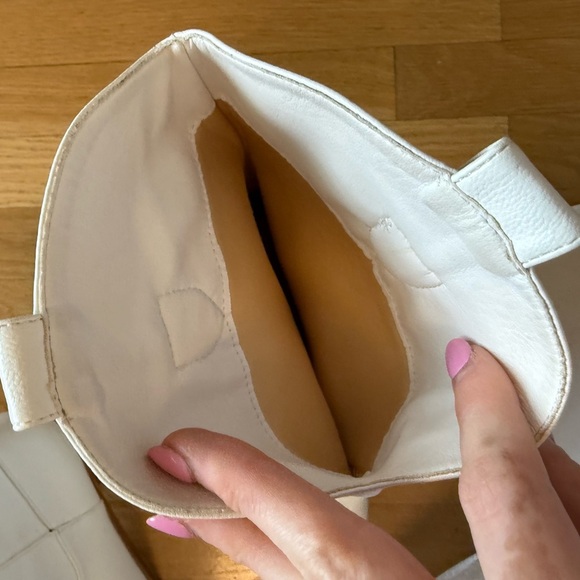 Women’s Sz 9.5 M White Leather Mid-Calf Western Cowgirl boots Pointed Toe - Picture 3 of 10